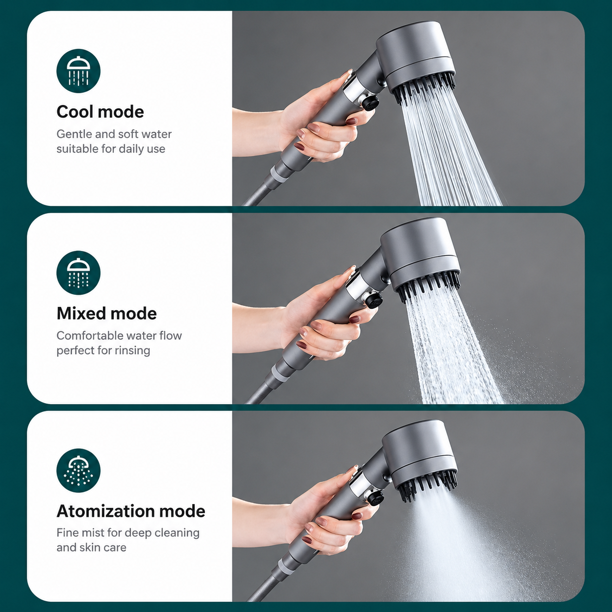 3 Modes Shower Head
